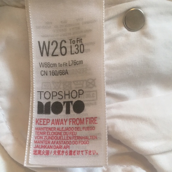 NWOT: Topshop Moto Jamie High Rise White Skinny Jeans, W26 L30 - Picture 14 of 14